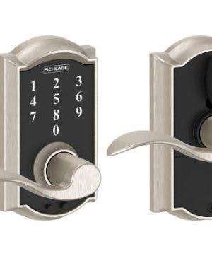 Schlage Touch Camelot Lock with Accent Lever (Satin Nickel)