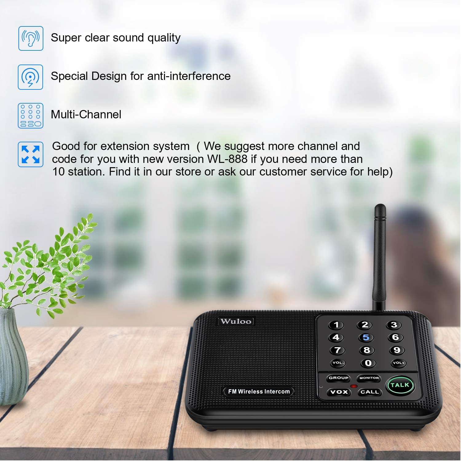 Wuloo Wireless Home Intercom System 2 pack