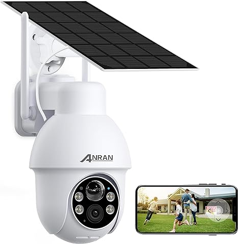 ANRAN 2K Solar Security Camera Outdoor, 2.4GHz WiFi (Q3 White)