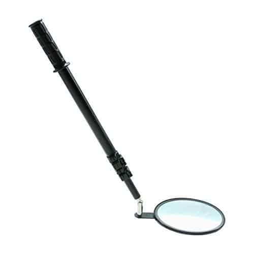 8" Under Vehicle Inspection Mirror with Telescoping Handle and Mirror Angle