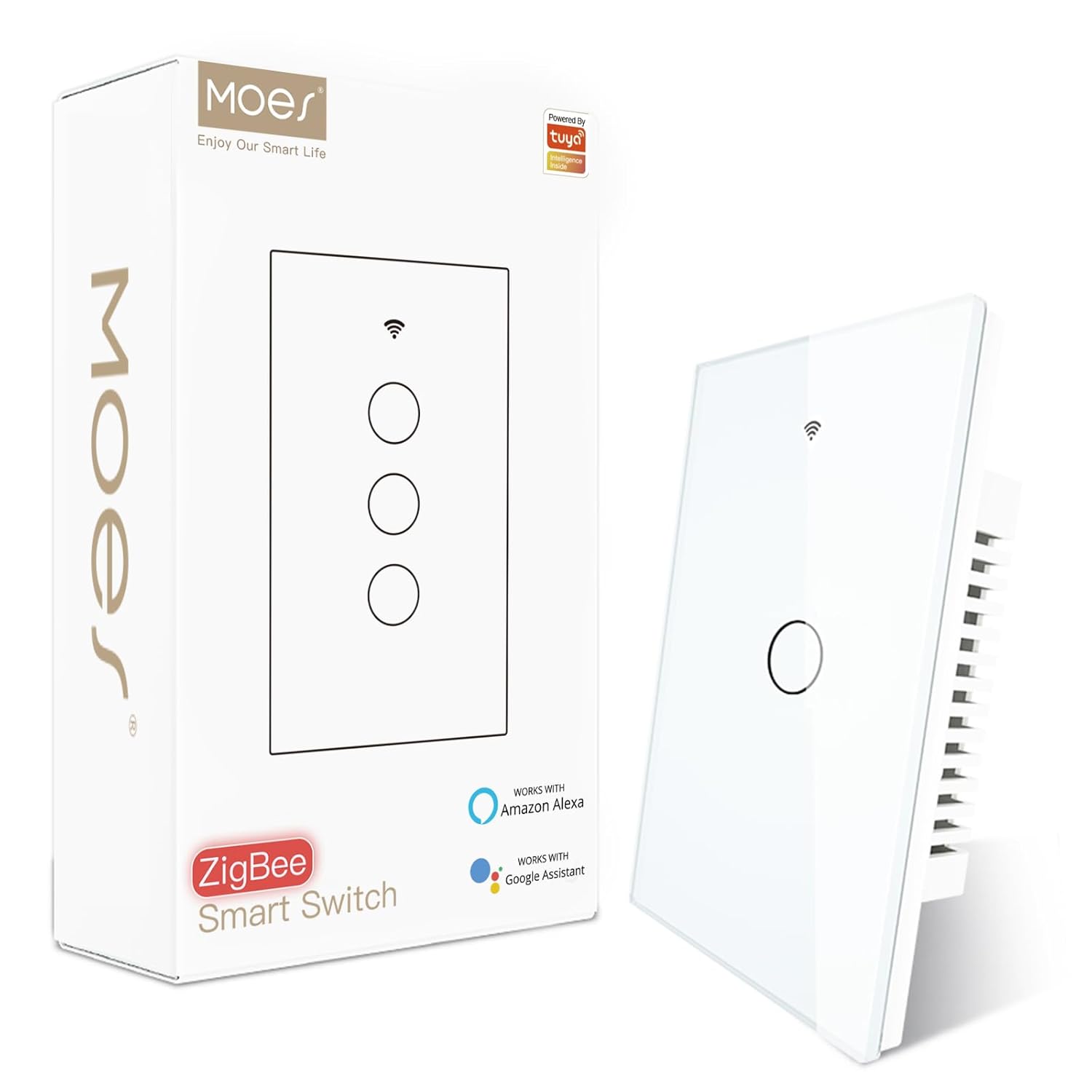Moes 2.4GHz Wifi Wall Plug Smart Switch 1 Gang