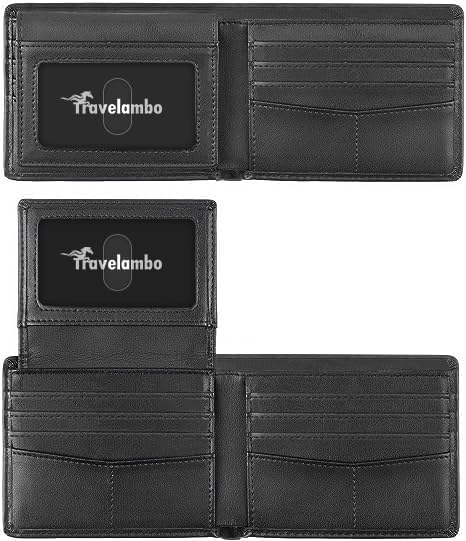 Travelambo Wallet for Men, Genuine Leather Slim RFID Blocking Wallet