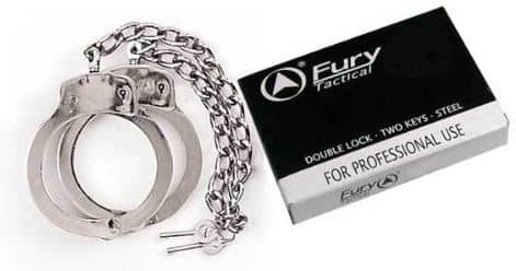 Fury Tactical Double Lock Professional Leg Irons Silver