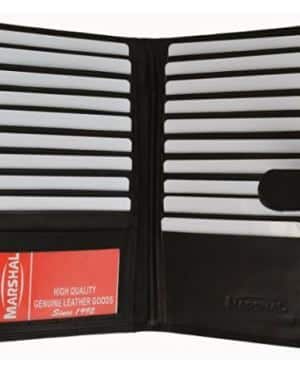 Marshal Leather Bifold Card Hipster LambskinRFID Wallet Black