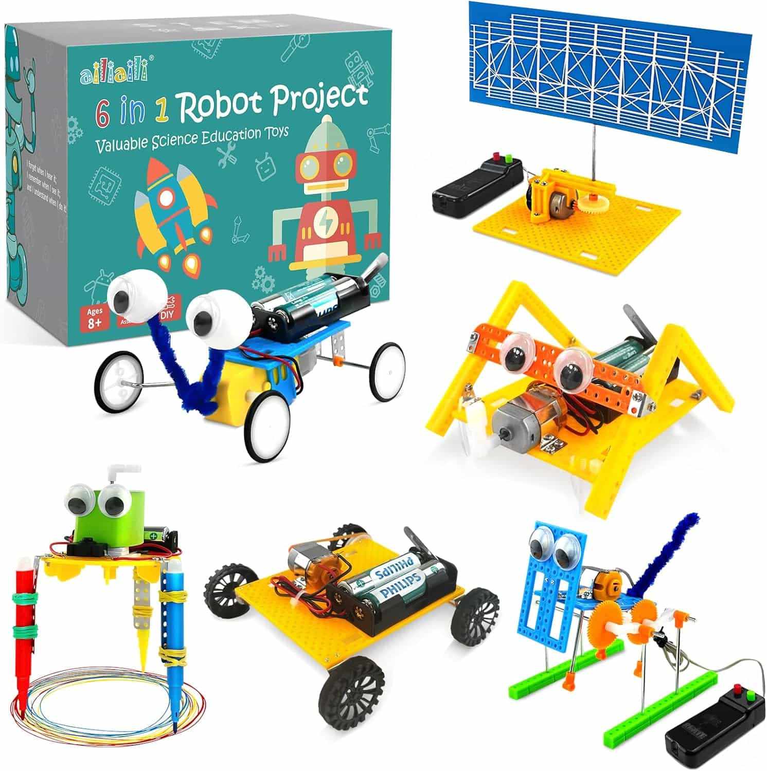 Ailiaili 6 Set STEM Projects for Ages 8-12 Electronic Science Kits