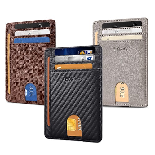 Buffway Slim Minimalist Front Pocket RFID Blocking Wallet