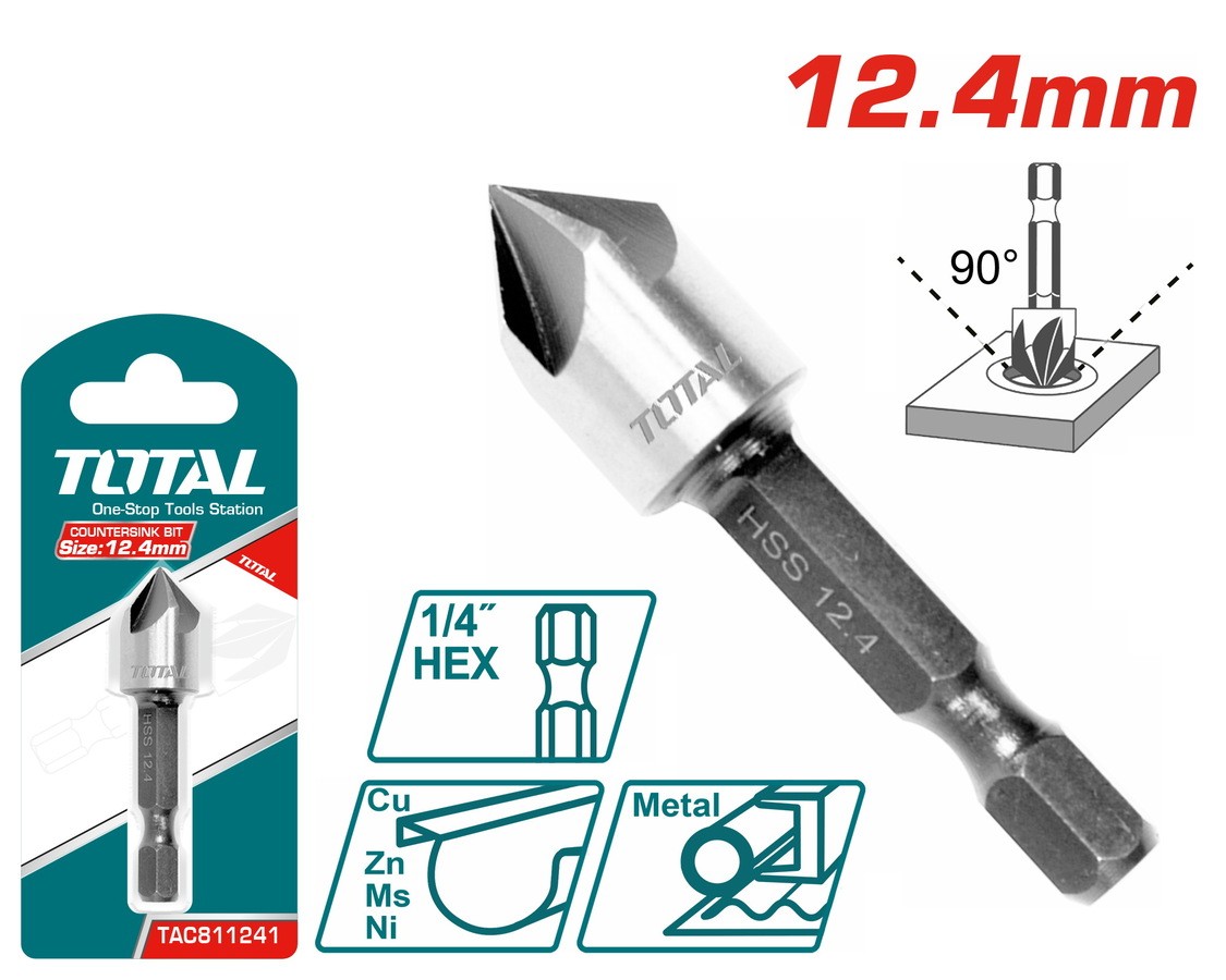 Bit Wood 1/2" Countersink TOTAL TAC811241