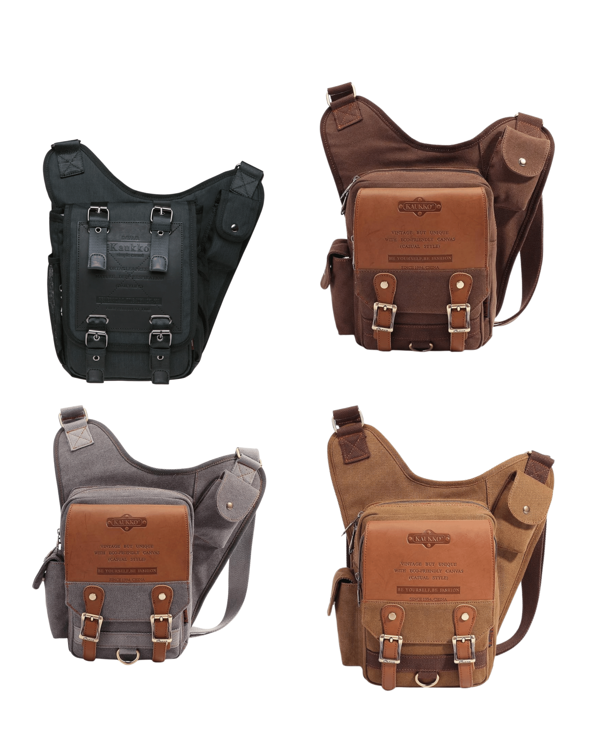 Kaukko Vintage Canvas  Leather Bag